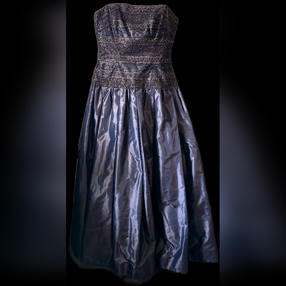 Vintage Liancarlo Couture For Neiman Marcus Brown Strapless Beaded Gown 8 - Picture 7 of 16